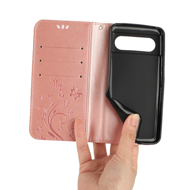 Suitable for Google 8 Pro Butterfly Embossed Pattern Phone Leather Pixel 7A Solid Color Full Package Protective Case_voghion.com