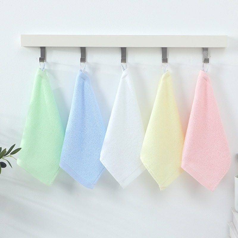 32-Strand Plain Cotton Square Towel for Kindergarten Babies, Saliva Towel, Hand Towel, Can Be Embroidered with Name and Number, Absorbs Water Quickly