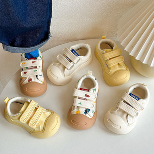Children's Open-mouth Smile Biscuit Shoes Spring and Autumn New Boys and Girls Ins Sneakers Soft-soled All-match Baby Trendy Canvas Shoes