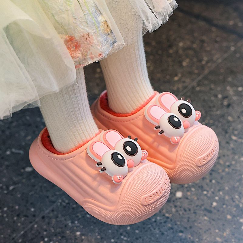 Zapatillas de algodón para niños, niños y niñas, invierno, calentamiento de algodón impermeable para padres, niños, niños, zapatos de tacones de algodón para niños