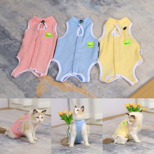Wholesale pet sterilization clothing, breathable and non-stuffy, post-operative clothing, anti-licking and anti-scratch cat clothes, adjustable cat sterilization clothing