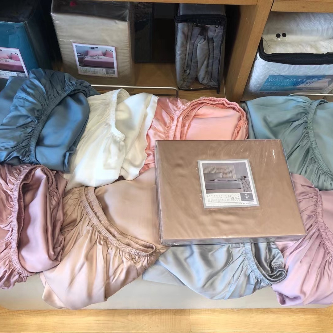 Fitted sheet 60s天糸ベッド笠純色ライセルベッドカバー式シーツを大きくして厚手のマットレスカバーを追加します。