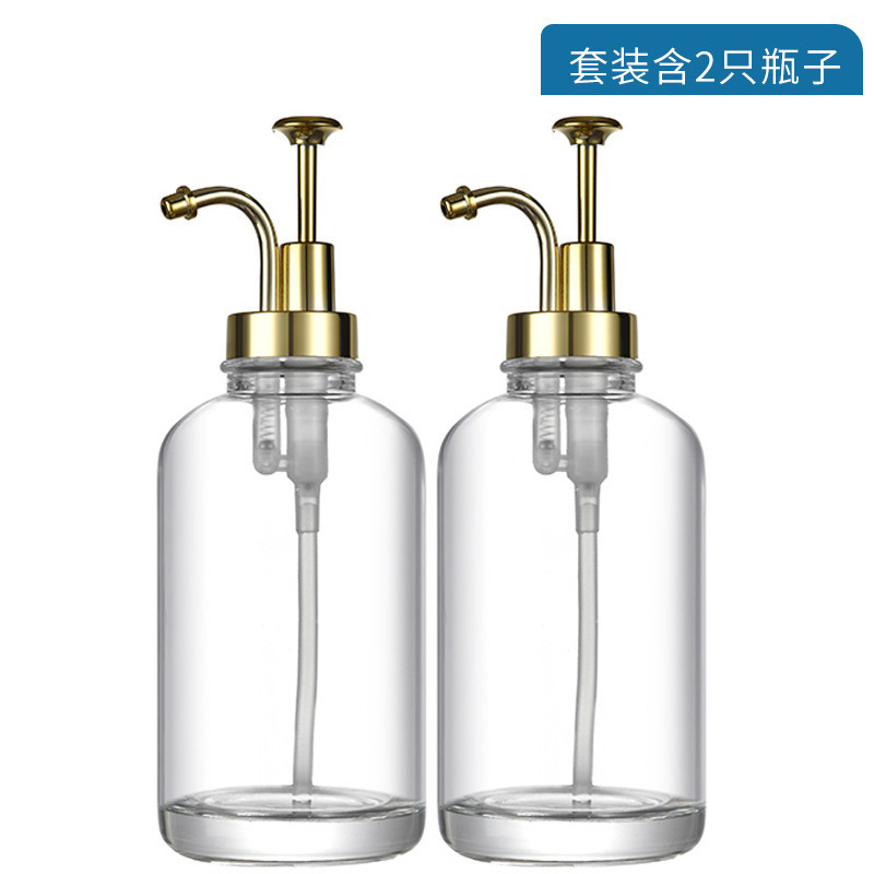 亚马逊跨境按压式分装瓶透明玻璃空瓶浴室卫生间沐浴露化妆品瓶子|undefined