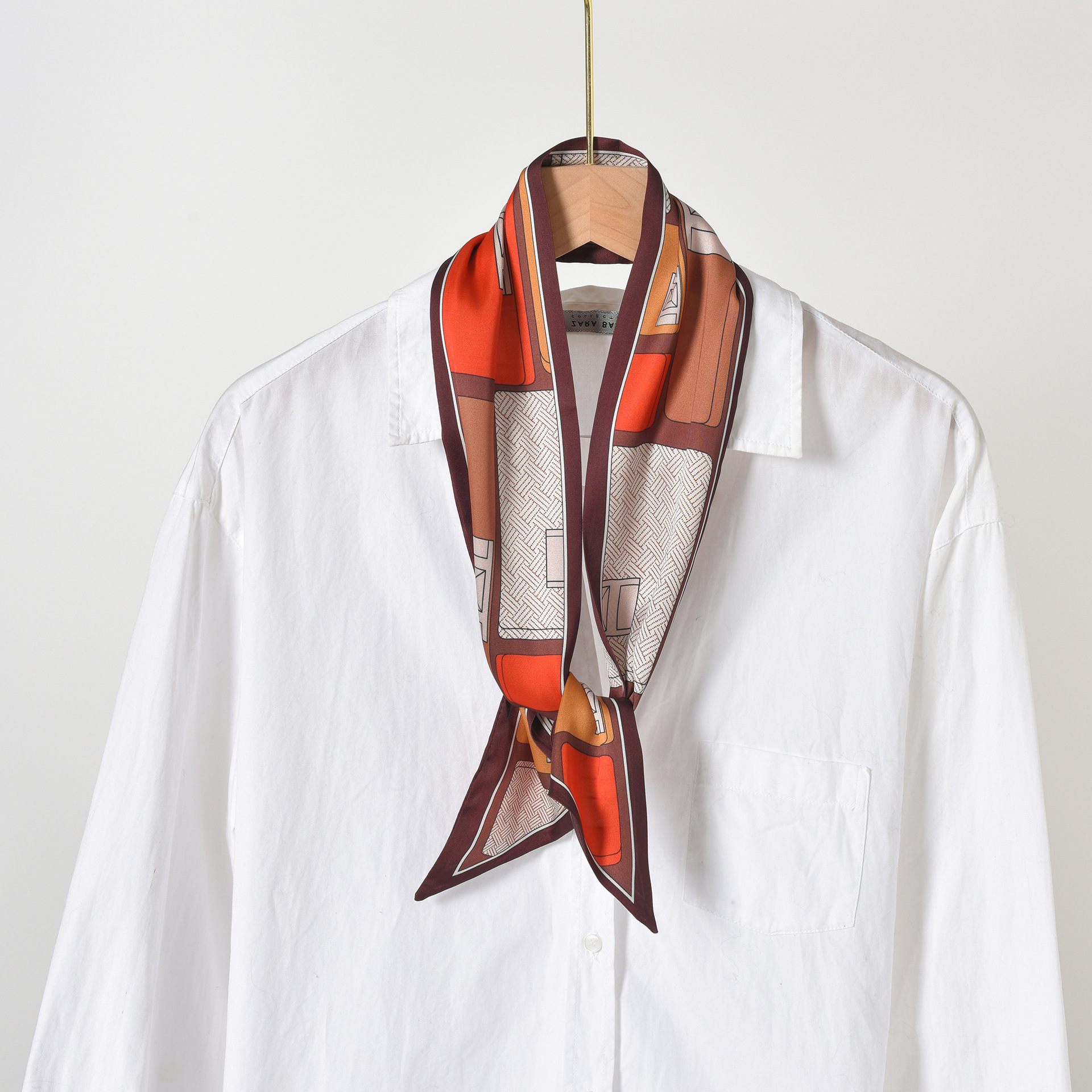 Bufanda de mujer estilo coreano 2022 nuevo color a juego delgada tira estrecha Primavera/Verano otoño bufanda pequeña bufanda decorativa banda para el cabello de doble uso