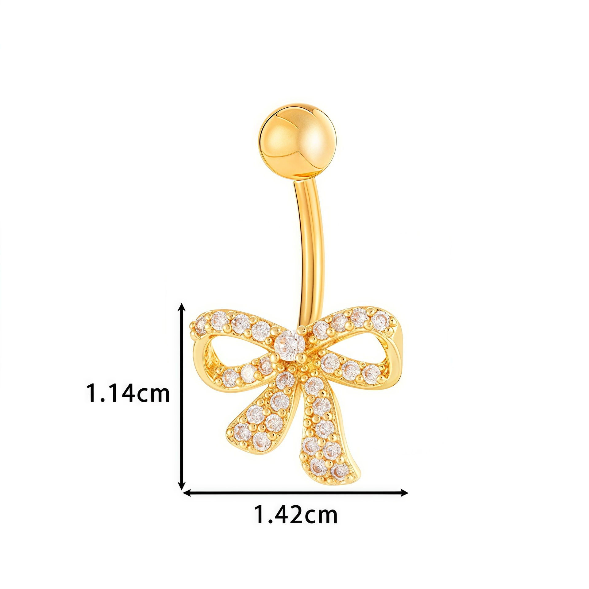 Piercing para ombligo de acero inoxidable con corazón y lazo_voghion.com