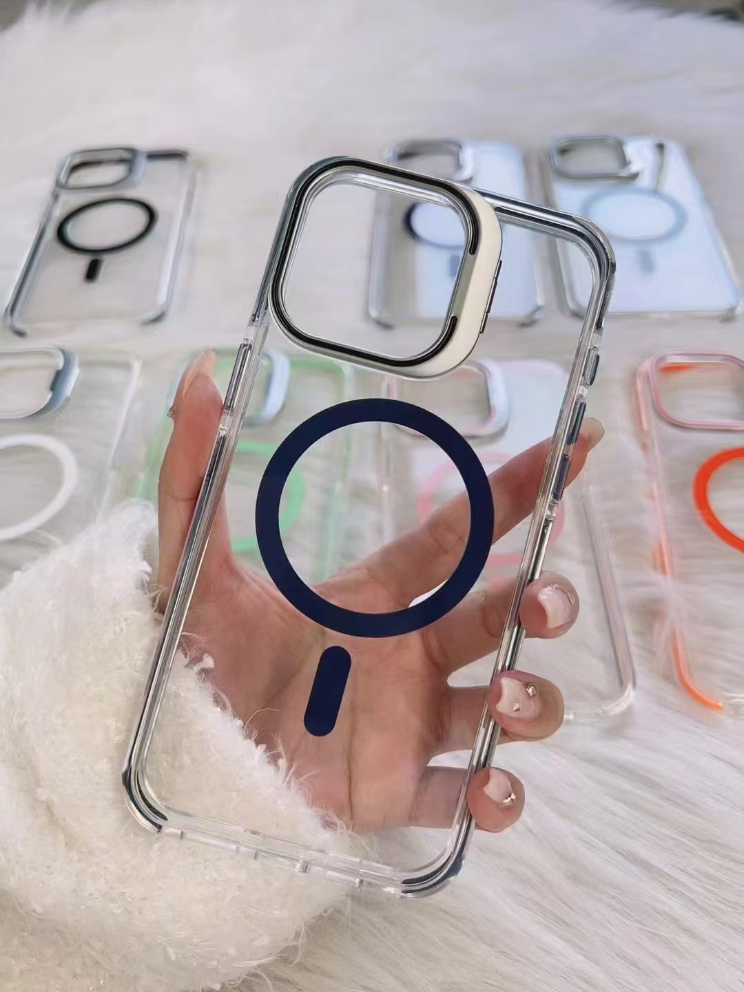 Soporte de lente magnético azul j4