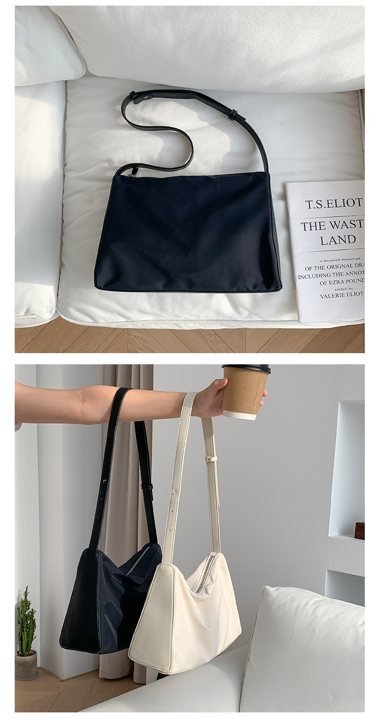 Borsa a tracolla in nylon da donna versatile e di grande capacità, da tenere a mano, alla moda, casual, coreana, Instagram_voghion.com