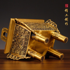 Factory Wholesale Twin Dragon Tripod Bronze Copper Incense Burner Home Decor Living Room Entrance Decoration Metal Craft