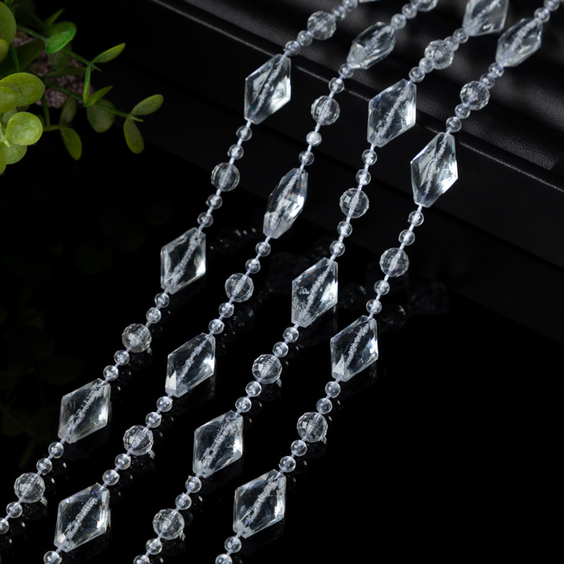 亚克力菱形连线珠水晶珠帘连线珠链婚庆路引舞台布置材料饰品配件