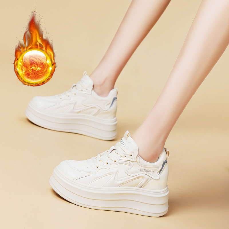 Women's 2026 Autumn and Winter New Style Breathable Casual Sneakers with Internal Height Increase, Dad Shoes, Thick-Soled Wedge Sneakers
