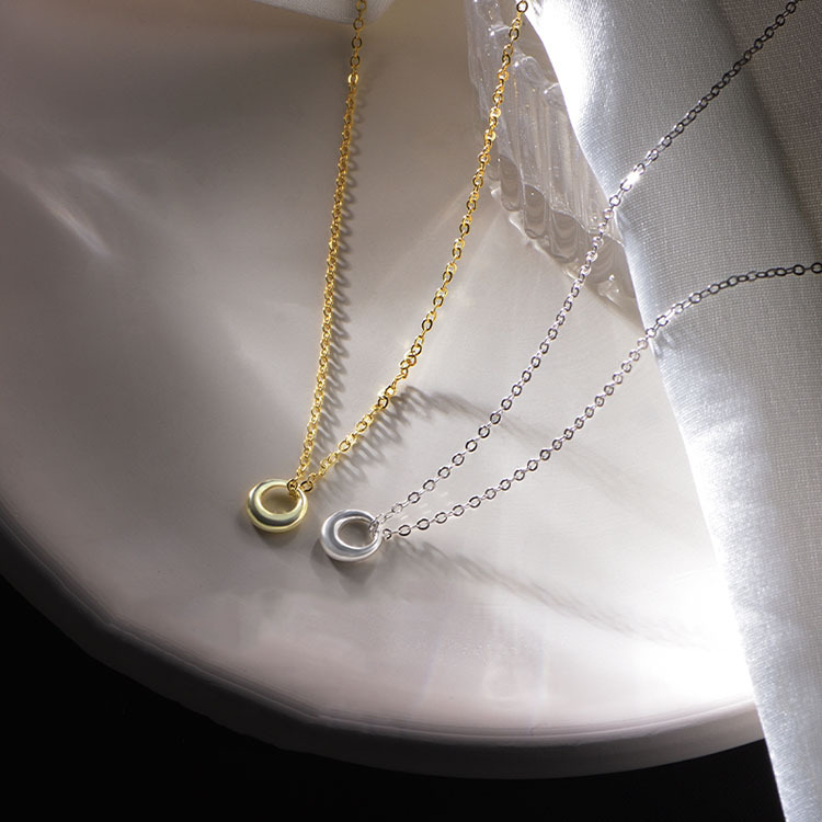Minimalist Geometric Circle Necklace For Women Elegant Style_voghion.com