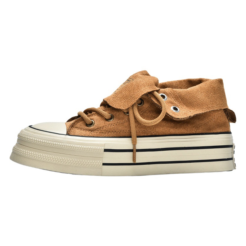 Yuanyi Shoe Bank 2024 New Retro Niche Canvas Shoes Women's Thick-Soled High-Top Sneakers Mis-1328