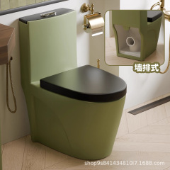 レトログリーン壁掛けセラミックトイレ家庭用浴室節水サイフォン式トイレ専用トイレ