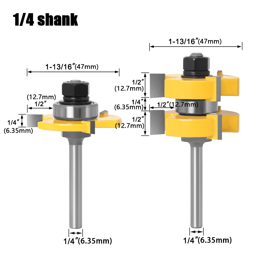 Cuchillo de espiga tipo T de 3 dientes Cuchillo de espiga de dientes cuadrados Cuchillo de piso Cuchillo de tablero Cuchillo de fresa para carpintería Cuchillo de grabado Cuchillo de máquina de grabado