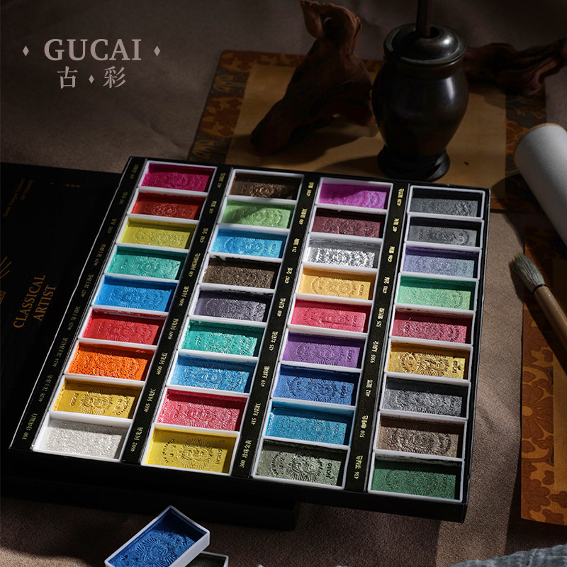 Rubens nacarado color 36 colores 6 colores pintura china traje de pintura acuarela sólida opaca pintura tinte