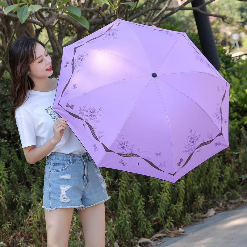 一件代发定 制广告伞UV全自动折叠雨伞黑胶防晒遮阳礼品太阳伞详情22
