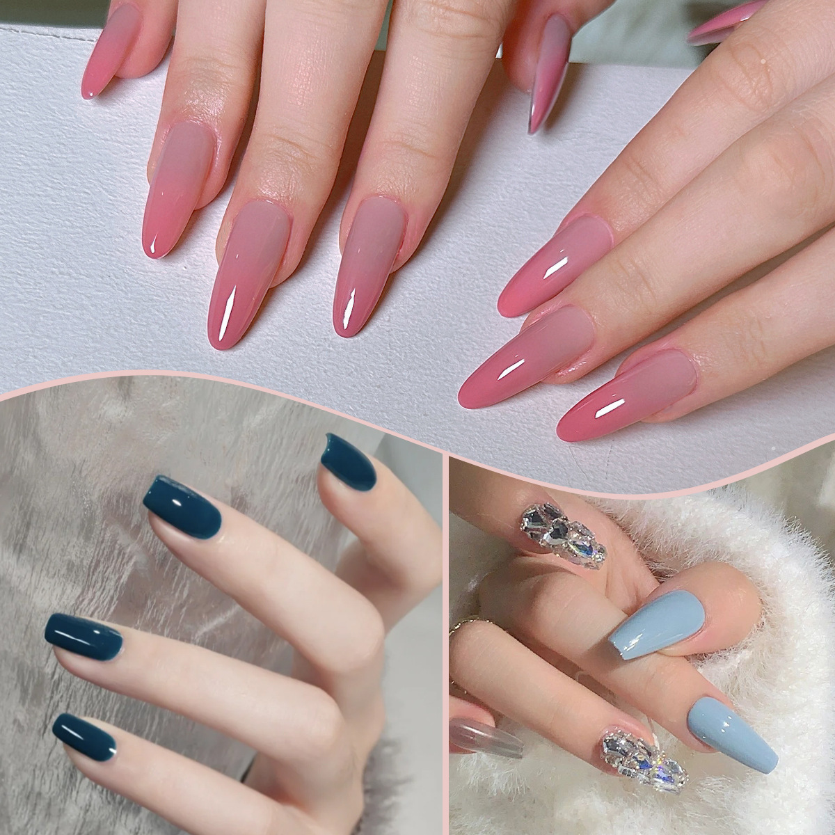 6 colores esmalte de uñas pegamento fototerapia embotellada color popular pintado brillante ojo de gato pegamento UV fototerapia pegamento esmalte de uñas traje de pegamento