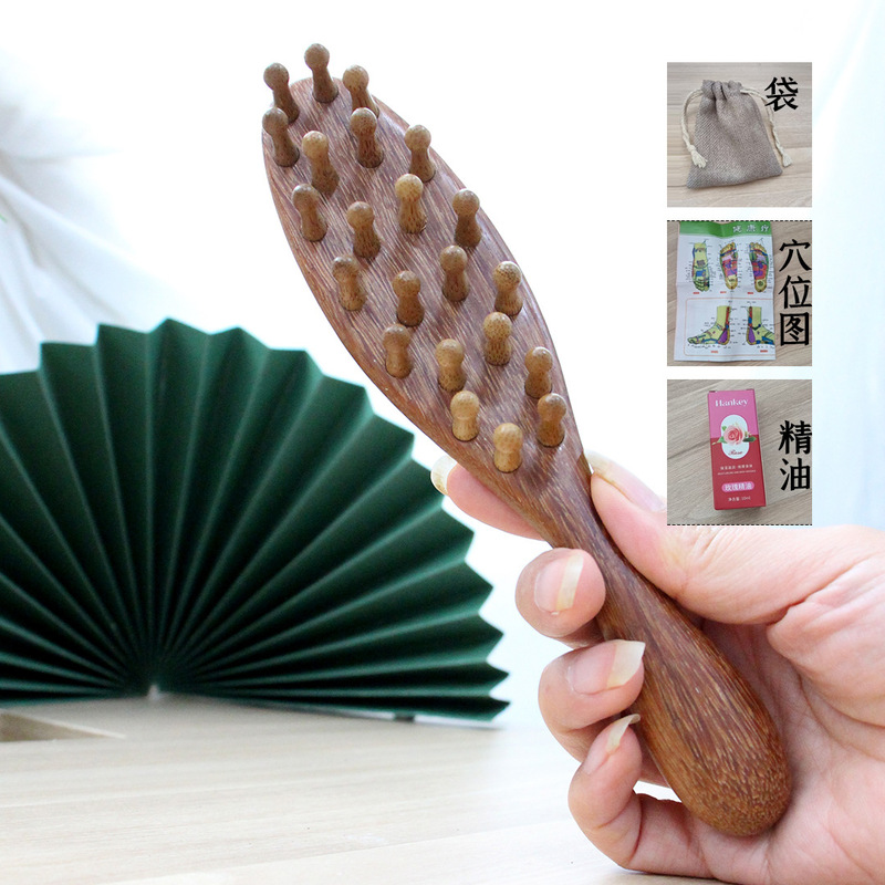 檀木头部经络按摩梳梳洗疏通头皮头疗经络梳实木无漆家用厂家批发|undefined