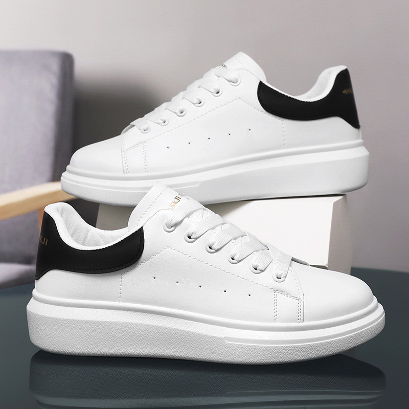 Zapatos blancos para parejas de mujeres estudiantes coreanos primavera y otoño 2024 zapatos de mujer zapatos de altura zapatos deportivos zapatos de suela gruesa zapatos de moda image 9