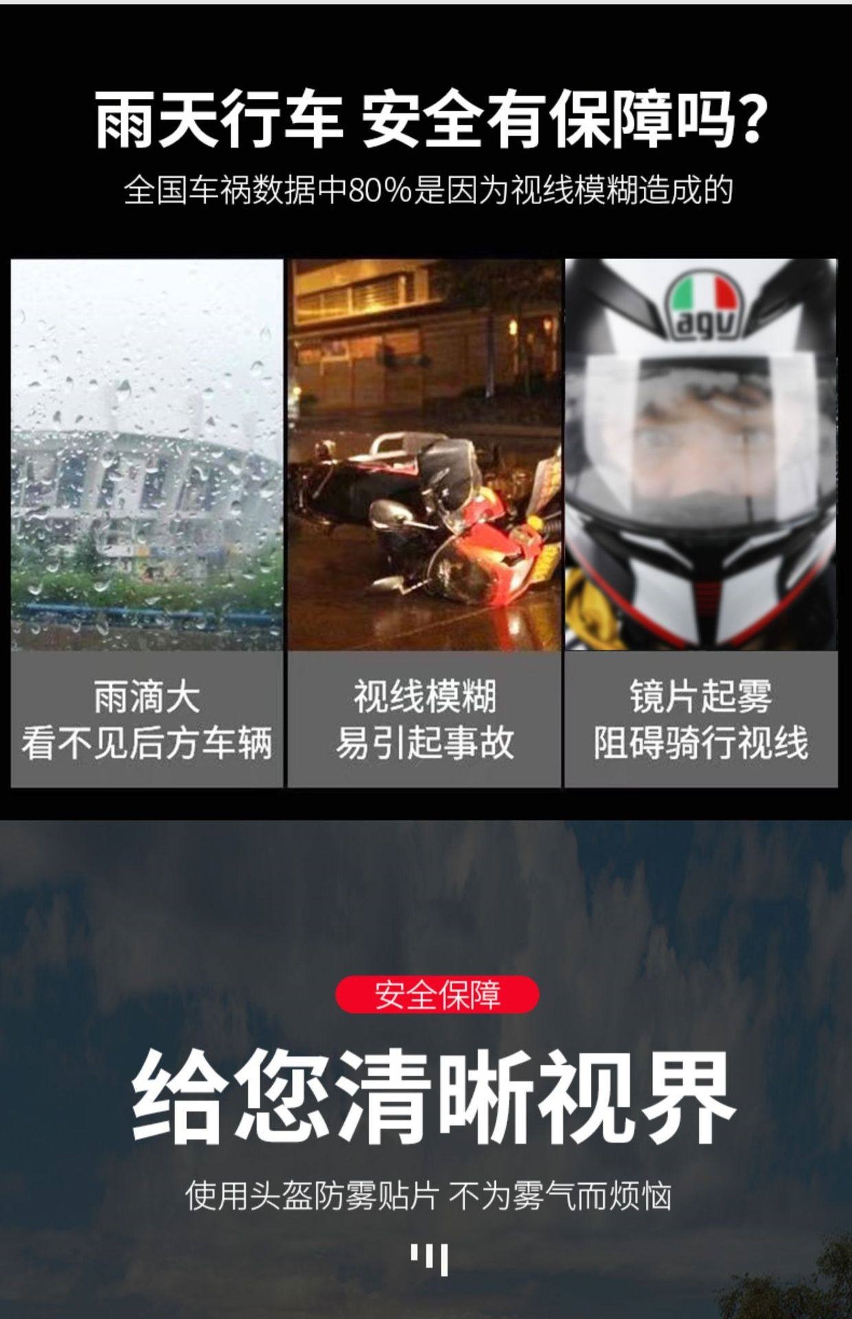 Suitable for electric motorcycle helmet rainproof film, waterproof and anti-fog film sheet, full and half helmet anti-fog visor film
