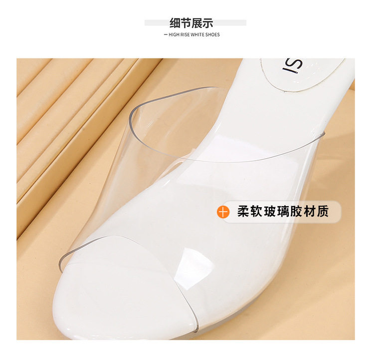 Dép sandal nữ quai ngang đính pha lê gót vuông 3–6 cm — Màu bạc, Màu hồng, Màu trắng, Màu đen chi tiết 9