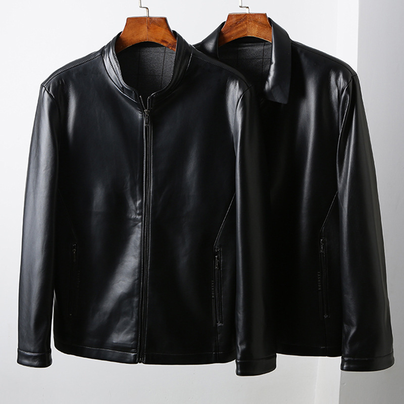 Online store hot selling high-end sheepskin leather men's motorcycle jacket autumn casual men's leather jacket 82267 Online store hot selling high-end sheepskin leather men's motorcycle jacket autumn casual men's leather jacket 82267