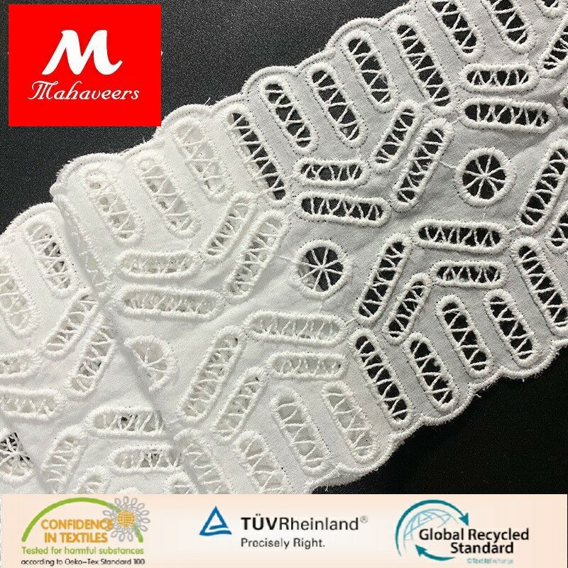 新款棉布刺绣棉线花边 现货雕孔缕空小花 服装装饰用料批发