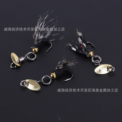 路亞仿生飛蠅鈎飛旋亮片套裝批發 鋒利倒刺單鈎手工綁製毒蚊飛蠅