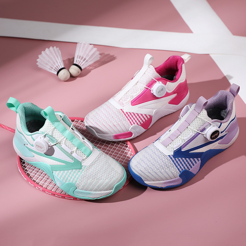 Transfronterizos de verano transpirables zapatos de bádminton profesionales para niños niñas zapatos antideslizantes y resistentes al desgaste zapatos deportivos de goma para niños