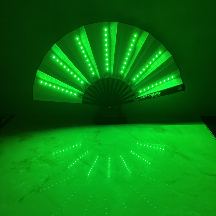 10-pulgadas LED luminoso ventilador discoteca plegable ventilador bar discoteca atmósfera Internet celebridad luminosa rendimiento apoyos tela de seda ventilador