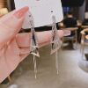 Long silver needle, design universal earrings, silver 925 sample, internet celebrity, trend of season