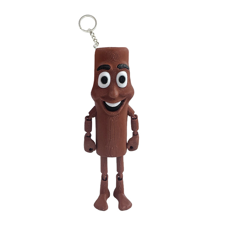 TungTungTung Sahur 열쇠고리 경첩 나무 막대기 인형