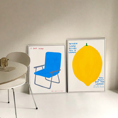 現代のシンプルなドーパミンの着地画レストランの小清新な装飾画の客間の韓国のポプの手描きのポスターは絵を掛けます。