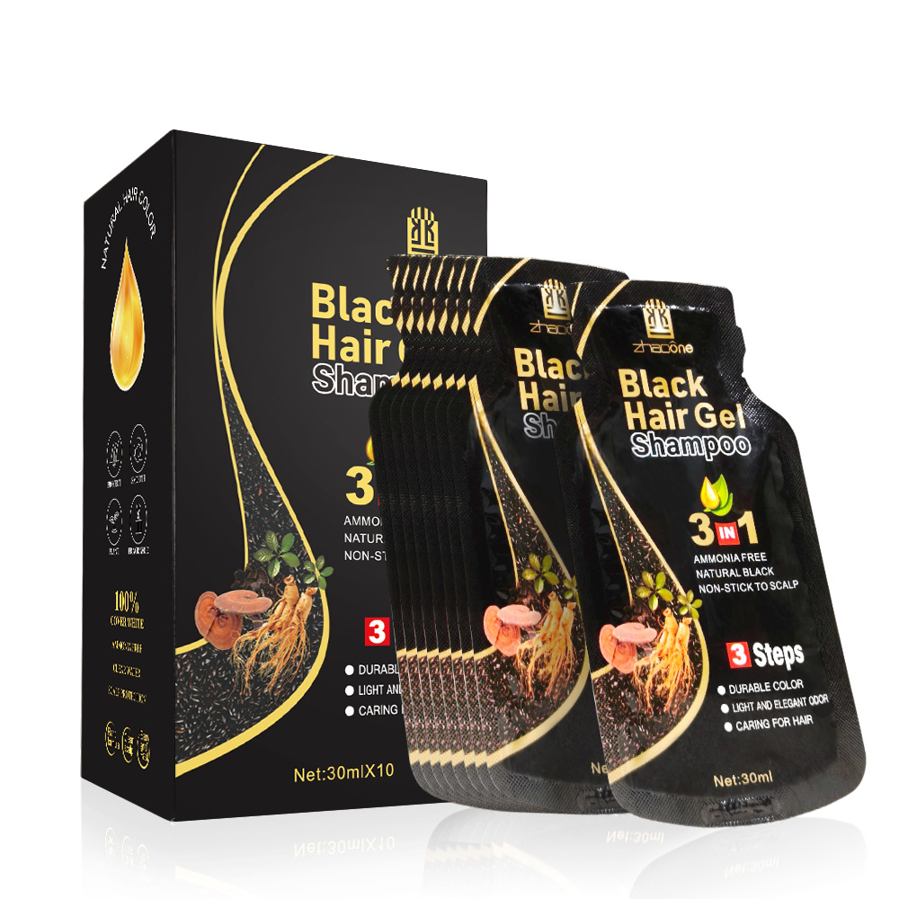 Tinturante de cabello completo en inglés Polygonum multiflorum 3 - en - 1 tinte de cabello negro sin manchar el cuero cabelludo tinte de cabello de plantas un lavado tinte de color