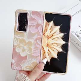 粉色油画花荣耀MagicVS2手机壳折叠屏水贴手机壳适用oppofind2壳