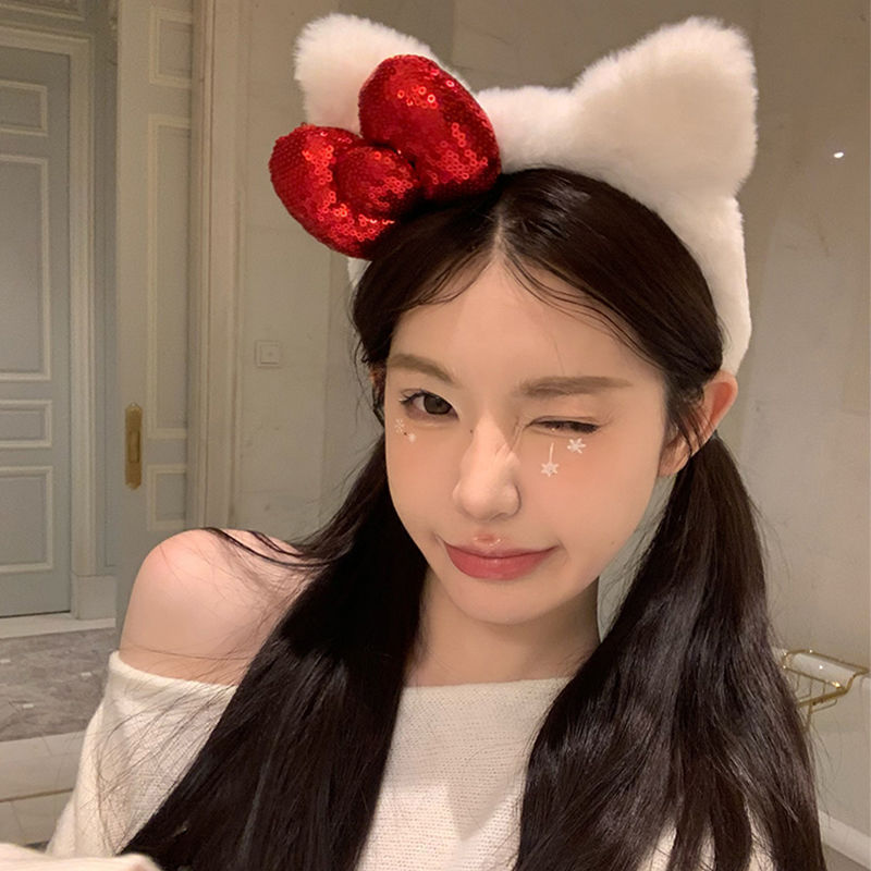 トムの愛猫ぬいぐるみ kt 猫耳カチューシャ写真ヘッドバンドヘアアクセサリー女性のヘアプレス洗顔ヘアバンドルヘアピン帽子|undefined