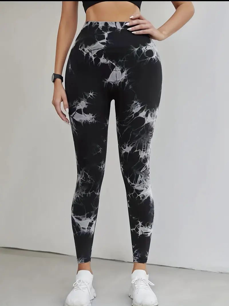 Pantalones de yoga calientes transfronterizos, tejido sin costuras teñido anudado, nalgas de melocotón transpirables, pantalones deportivos, pantalones de fitness, pantalones de yoga para mujer image 6
