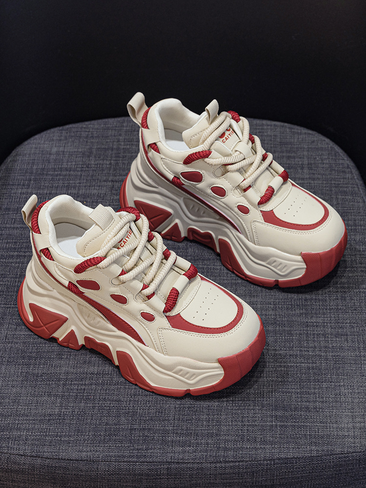 Giày sneaker nữ đế xuồng tăng chiều cao, dáng chunky đế dày thoáng khí, phối màu đa dạng — M2516-2 đen trong suốt lưới, M2516 kaki một lớp bên trong, M2516-1 trắng be lót nhung, M2516-1 màu đen lót nhung chi tiết 16