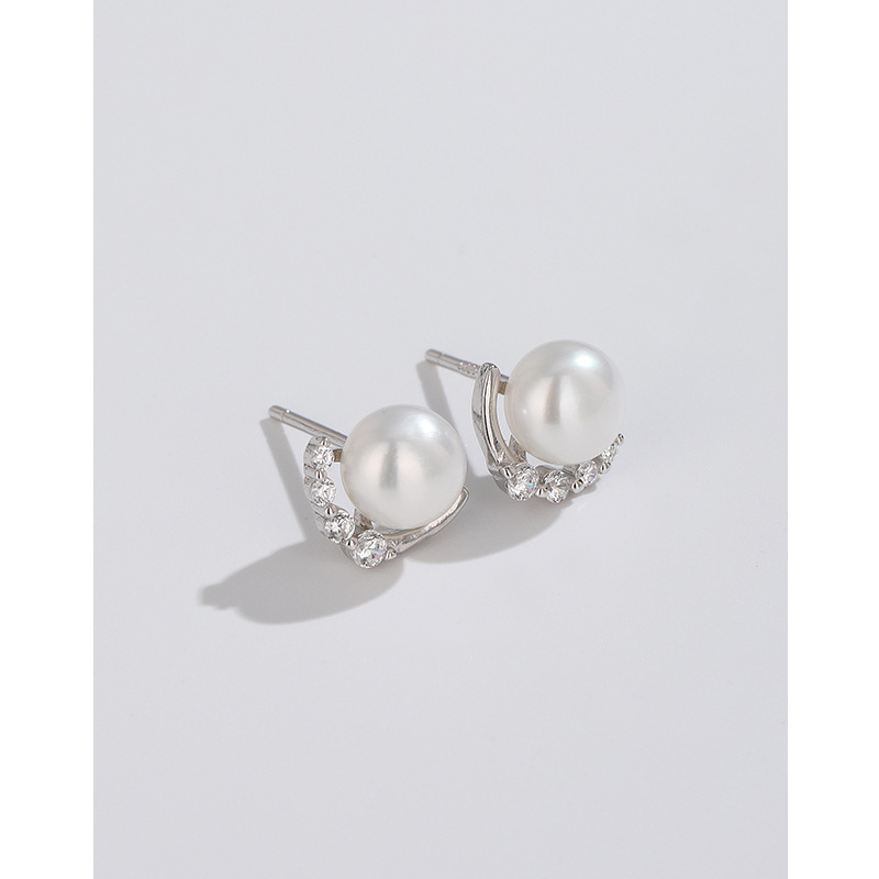 Pendientes de perlas de agua dulce de plata esterlina 925 para mujeres 2023 nuevo nicho pendientes de temperamento de alto grado pendientes de perforación del oído