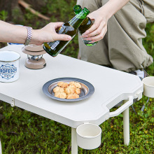 户外折叠烧烤桌便携车载露营零食置物架多功能家用折叠桌