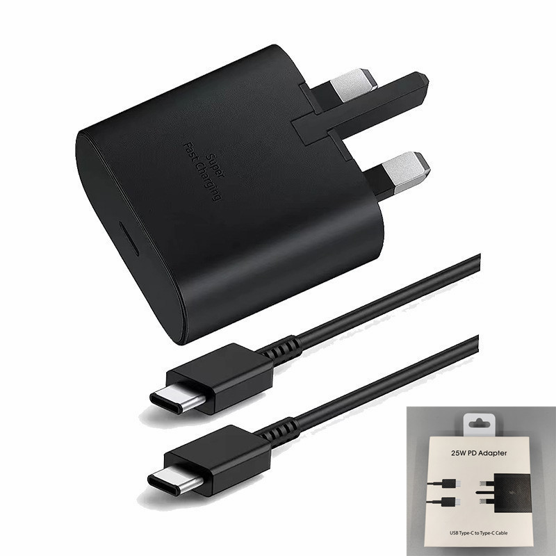 Suitable for Samsung 25WS22 British standard fast charge type-c mobile phone charger 25W super fast charger adapter Suitable for Samsung 25WS22 British standard fast charge type-c mobile phone charger 25W super fast charger adapter