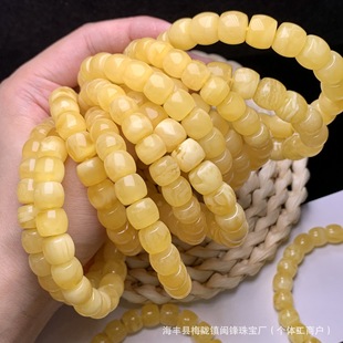 Natural Russian beeswax straight-cut bracelets Seiko men's and women's bracelets amber accessories factory direct wholesale live supply