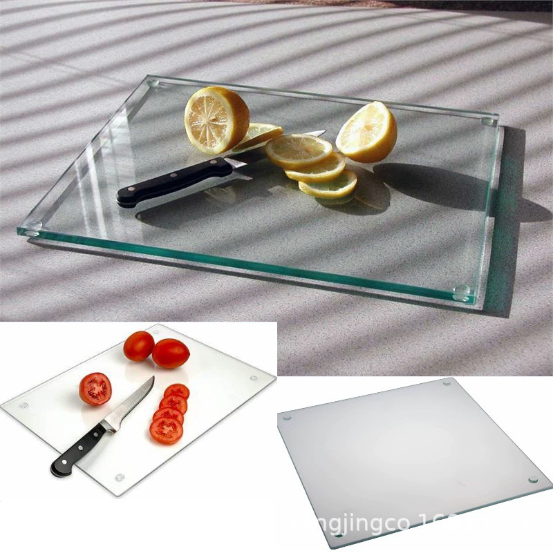 Круглая квадратная прозрачная бытовая разделочная доска из закаленного стекла, разделочная доска, прозрачный коврик для резки овощей, стеклянная разделочная доска для фруктов