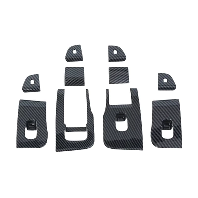 Suitable for Tesla's 25 Model Y Updated Versions: Center Control Panel, Glass Panel, Rear Anti-Kick Protection, Steering Wheel (Other Automotive Interior Supplies) - carbon-fiber-pattern-power-window
