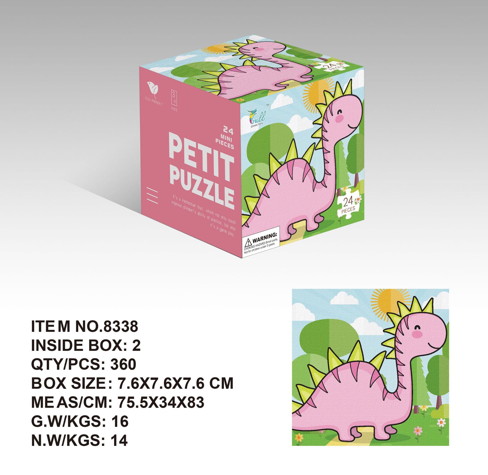 Mini 24 unidades rompecabezas de papel los niños educación temprana juguetes kindergarten regalo para 3 años embalaje inglés