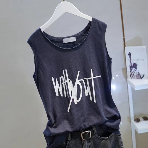 Summer Strapless Vest Women's Loose Korean Version Bamboo Cotton Versatile Cotton Sleeveless T-Shirt Underwear Top 2024 