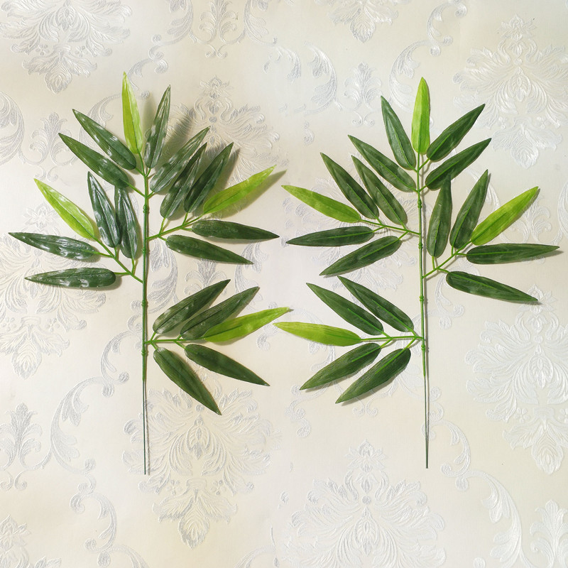 仿真竹葉假竹葉 塑料竹子葉綠色小竹葉人造竹葉仿真竹子裝飾