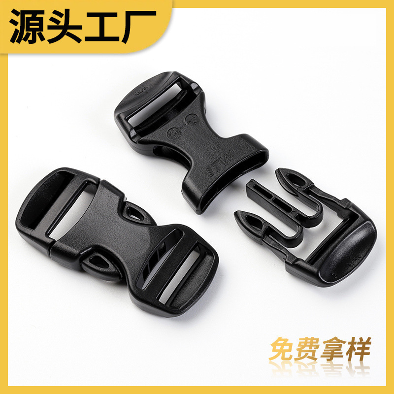 Double-Pull Plastic Buckle Luggage Clothing Accessories Quick-Release Buckle School Bag Backpack Safety Adjustment Webbing Plastic Buckle