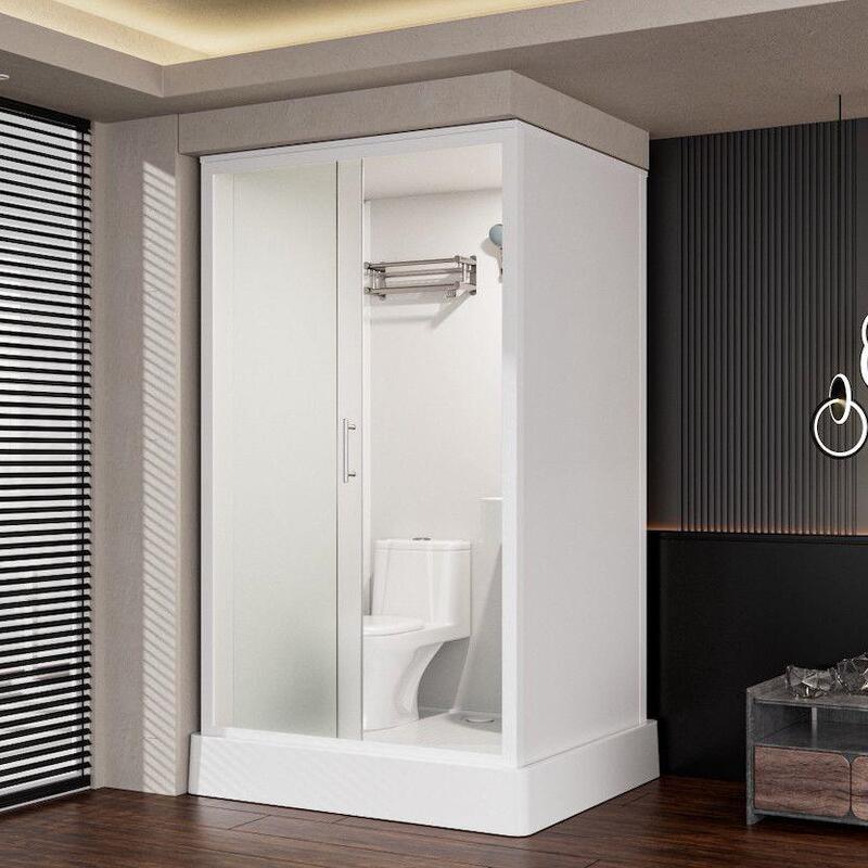 Mobile Toilet Bathroom Unit for Rental Housing, Waterproof-Free Integrated Bathroom with Toilet, Tempered Glass