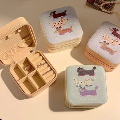 かわいい子猫子犬アクセサリーケース携帯アクセサリーピアスリング収納ケース小型アニメネックレスアクセサリーケース